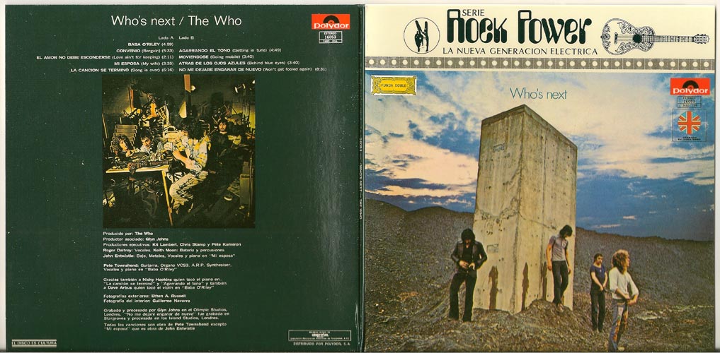 Bonus sleeve Mexican cover front, Who (The) - Who's Next