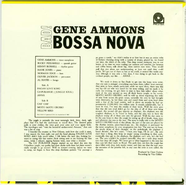 Back cover, Ammons, Gene - Bad! Bossa Nova
