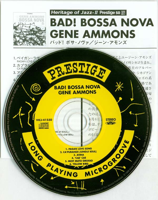 CD and insert, Ammons, Gene - Bad! Bossa Nova