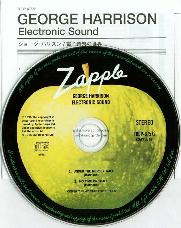 CD and insert - Zapple Label 02, Harrison, George - Electronic Sound