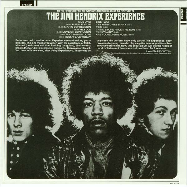 US Back cover, Hendrix, Jimi - Are You Experienced (UK) +6