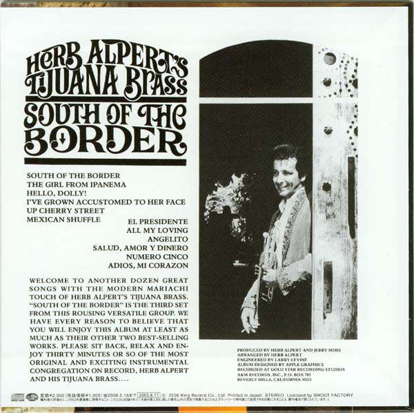 Back cover, Alpert, Herb (and the Tijuana Brass) - South Of Border