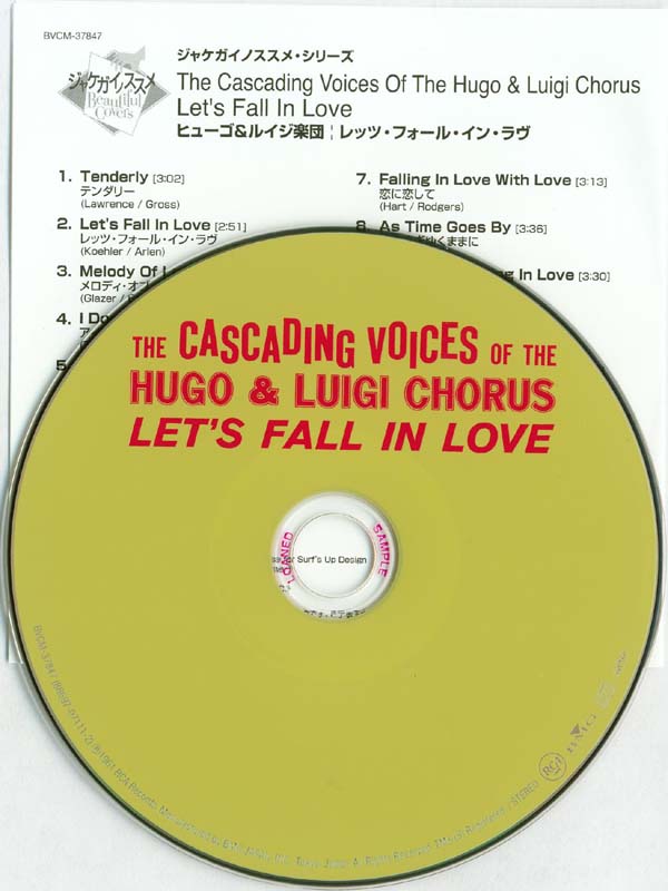 CD (radio sample) and insert, Cascading Voices of the Hugo & Luigi Chorus (The) - Let's Fall In Love