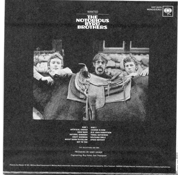 Back sleeve, Byrds (The) - The Notorious Byrd Brothers (+13)