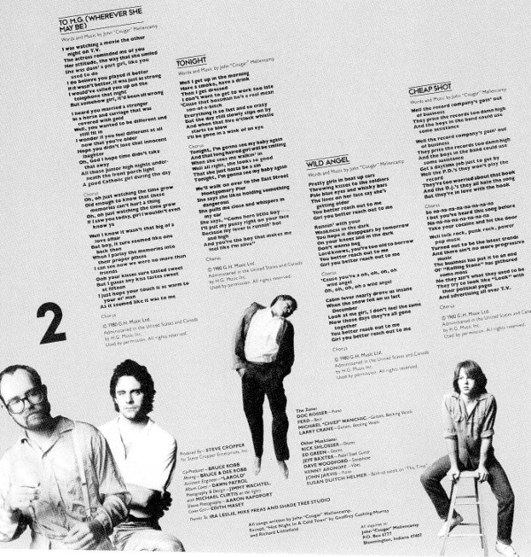 Back inner sleeve, Cougar, John - Nothin' Matters And What If It Did (+1)