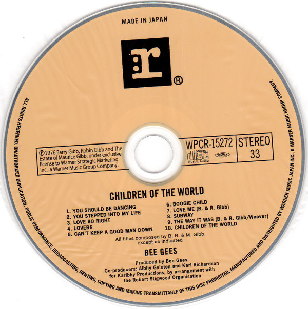 Cd, Bee Gees - Children Of The World 