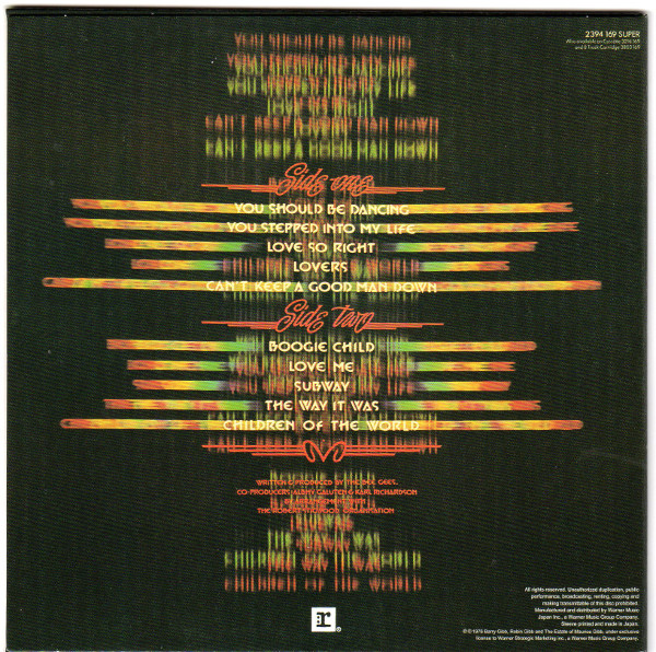 Back sleeve, Bee Gees - Children Of The World 