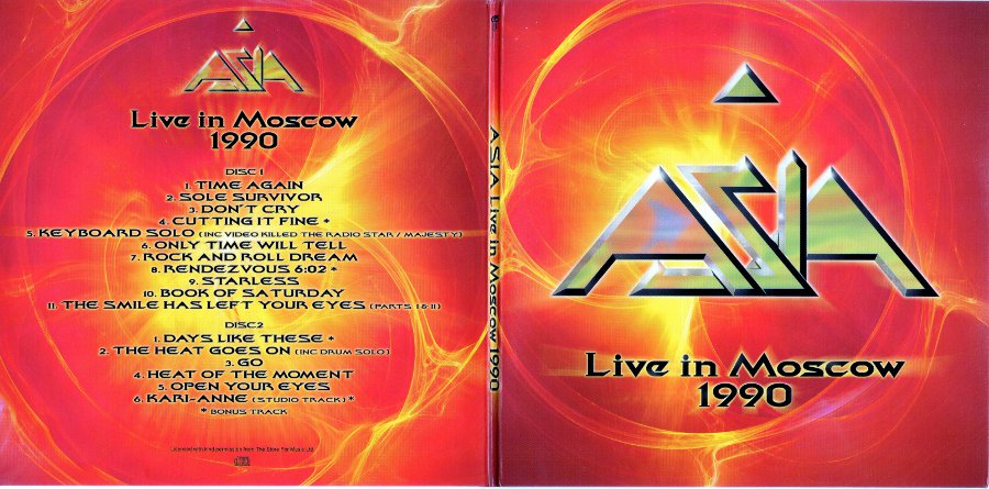 Outside gatefold, Asia - Live In Moscow 1990 (+4)