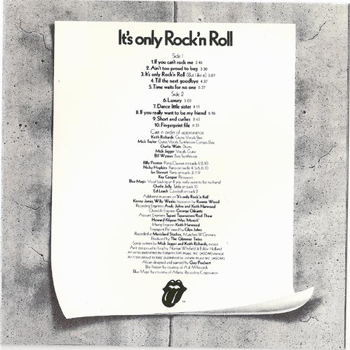 Inner sleeve side A, Rolling Stones (The) - It's only Rock 'n Roll