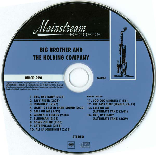 CD, Joplin, Janis (Big Brother & The Holding Company) - Big Brother & The Holding Company +4