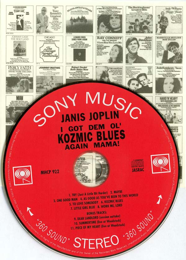 CD and insert, Joplin, Janis - I Got Dem Ol' Kozmic Blues Again Mama! +3