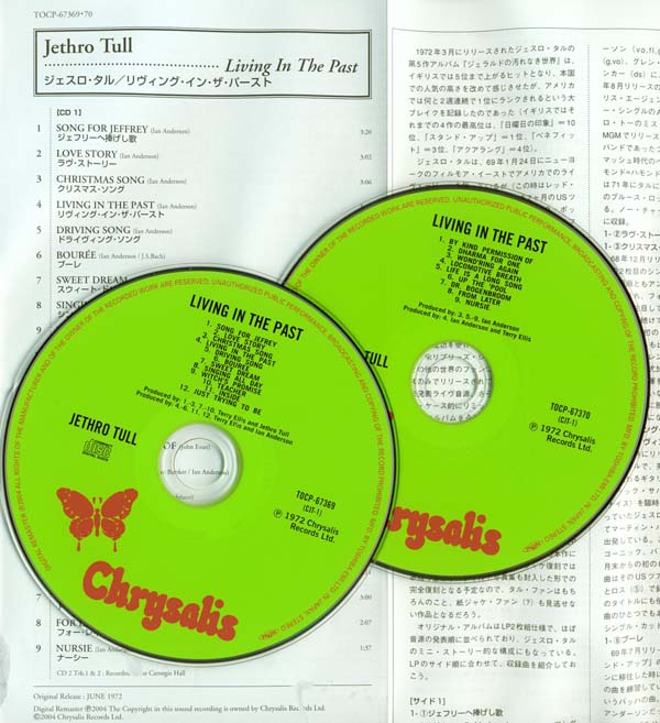 CDs and inserts, Jethro Tull - Living In The Past