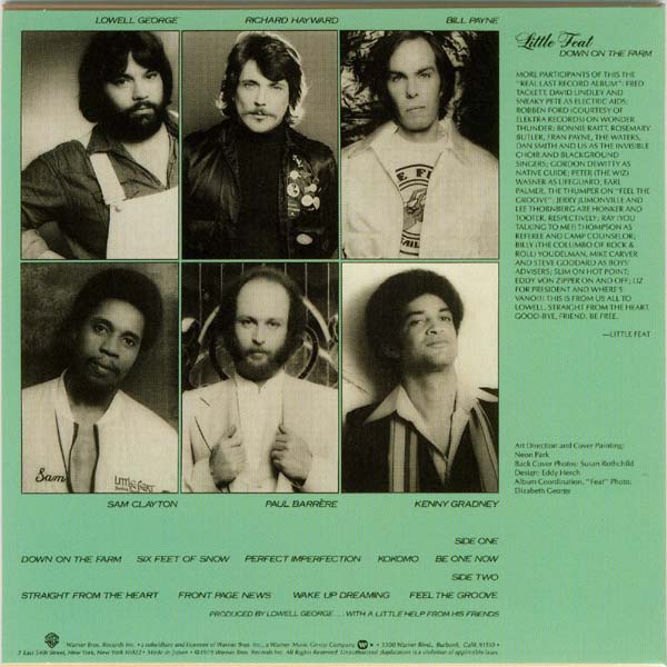 Back cover, Little Feat - Down On The Farm