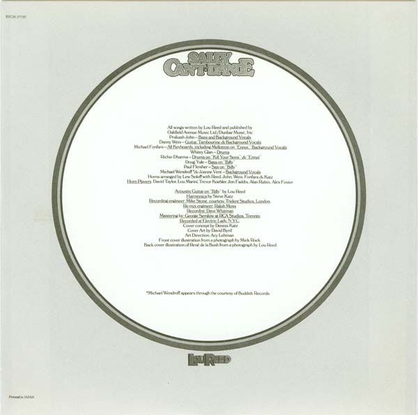 Inner sleeve, Reed, Lou - Sally Can't Dance +2