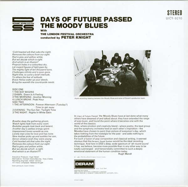 Back cover, Moody Blues (The) - Days Of Future Passed