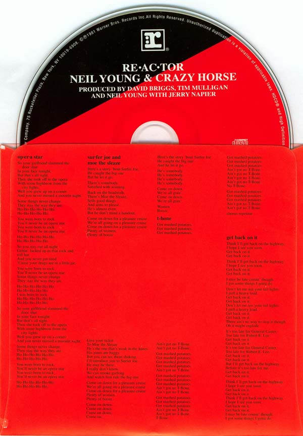 re-ac-tor - Inner Sleeve and CD, Young, Neil (& Crazy Horse) - re-ac-tor