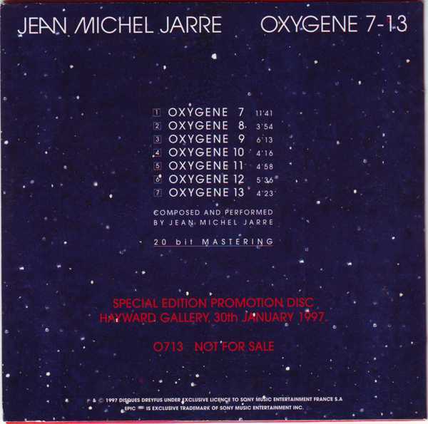 Cover [Back], Jarre, Jean Michel - Oxygene 7-13