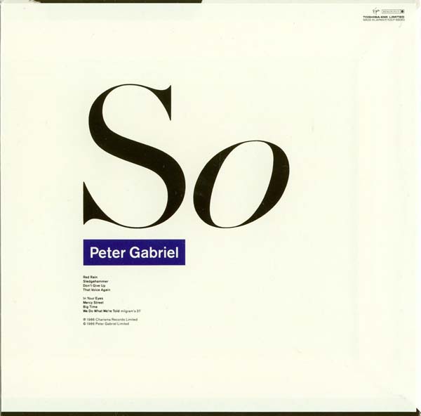 Back cover, Gabriel, Peter - So +1