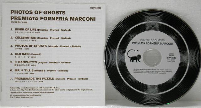 Lyric booklet and CD, Premiata Forneria Marconi (PFM) - Photos Of Ghosts