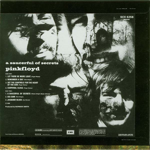 Back cover, Pink Floyd - A Saucerful of Secrets