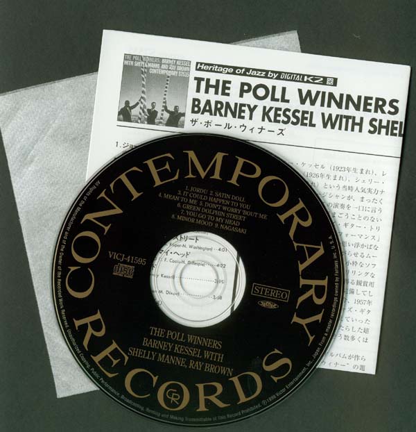 CD, insert and cloth inner bag, Poll Winners (The) - The Poll Winners: Barney Kessel with Shelly Manne and Ray Brown