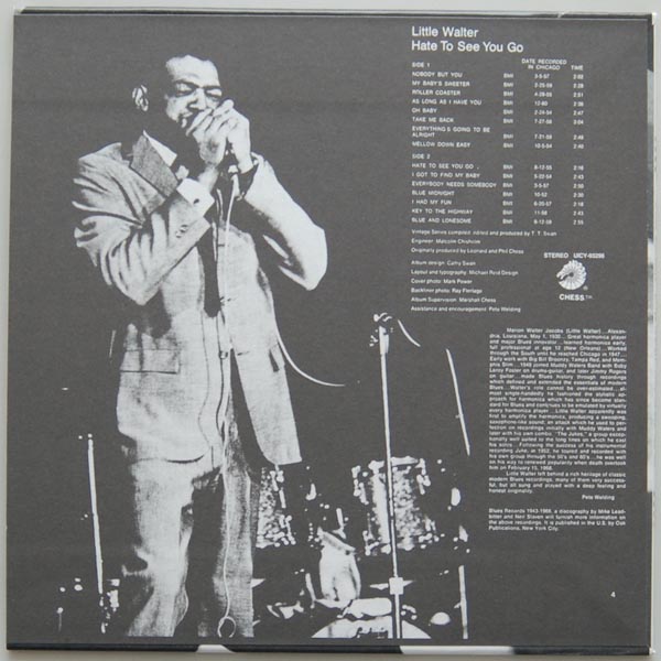 Back cover, Little Walter - Hate To See You Go +2