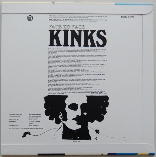 Back cover, Kinks (The) - Face To Face