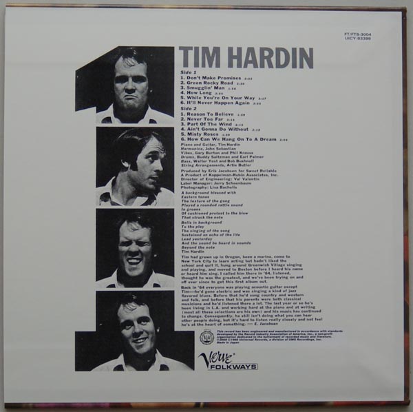 Back cover, Hardin, Tim  - Tim Hardin 1+8