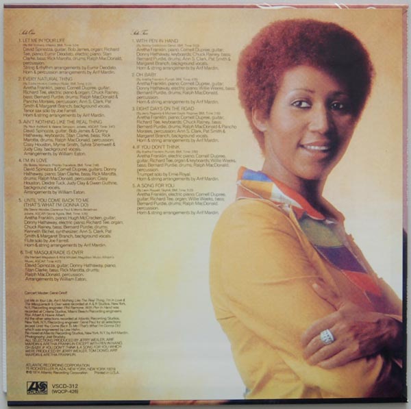 Back cover, Franklin, Aretha - Let Me In Your Life