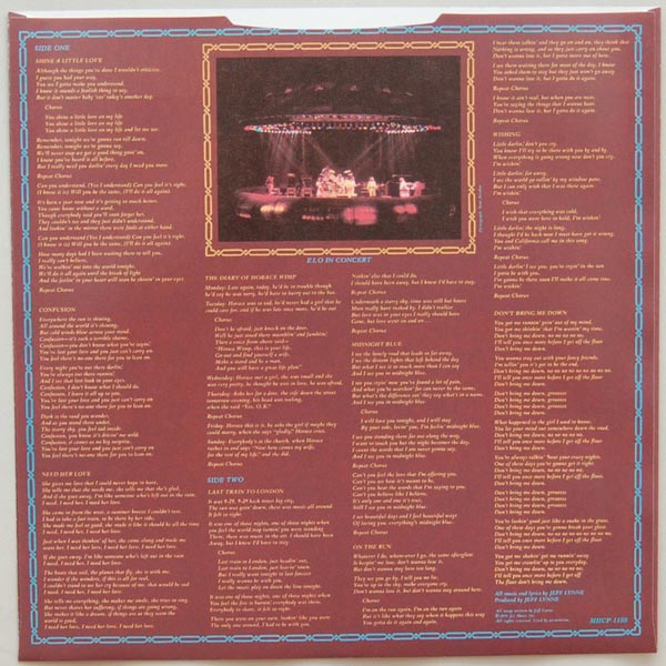 Inner sleeve side A, Electric Light Orchestra (ELO) - Discovery
