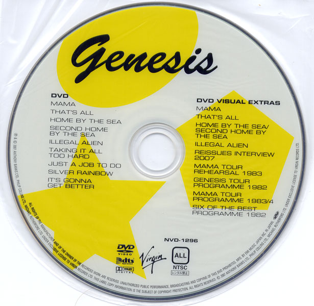 dvd, Genesis - Genesis