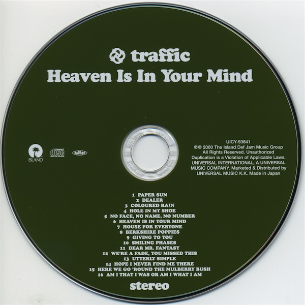 CD, Traffic - Heaven Is In Your Mind 