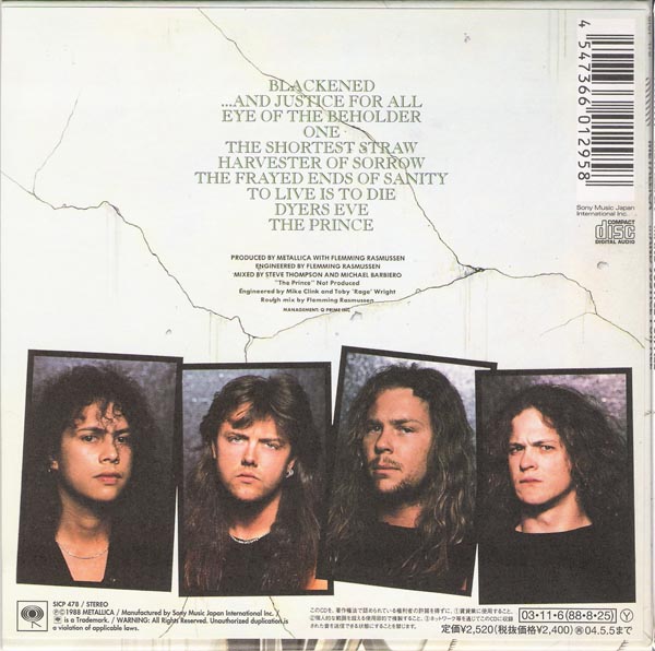 Back, Metallica - ... And Justice for all