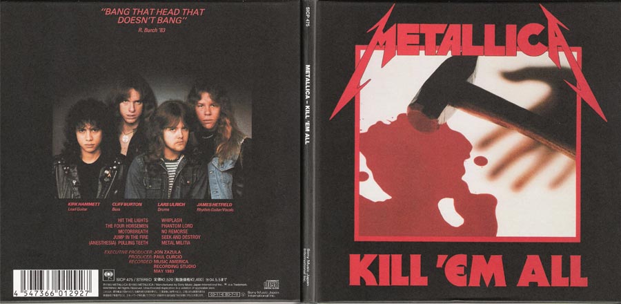 Gatefold Outside, Metallica - Kill'em all