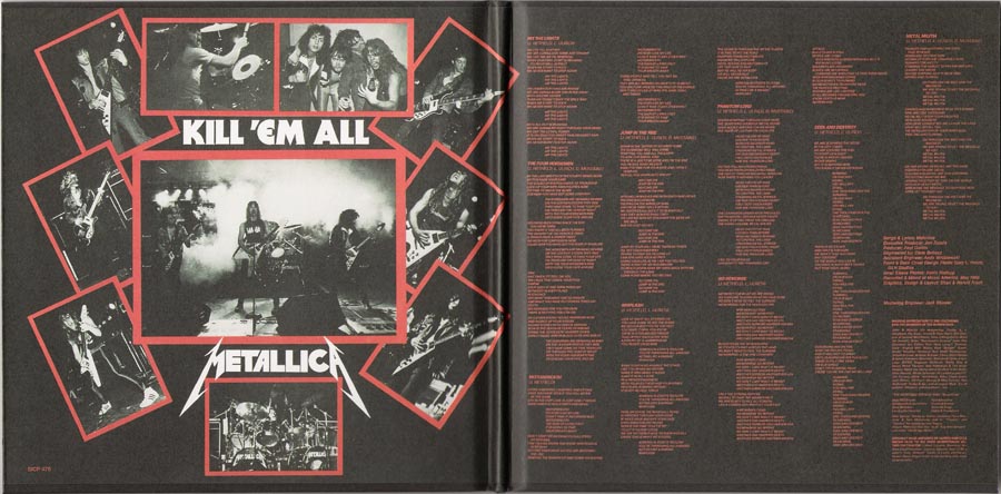 Gatefold Inside, Metallica - Kill'em all