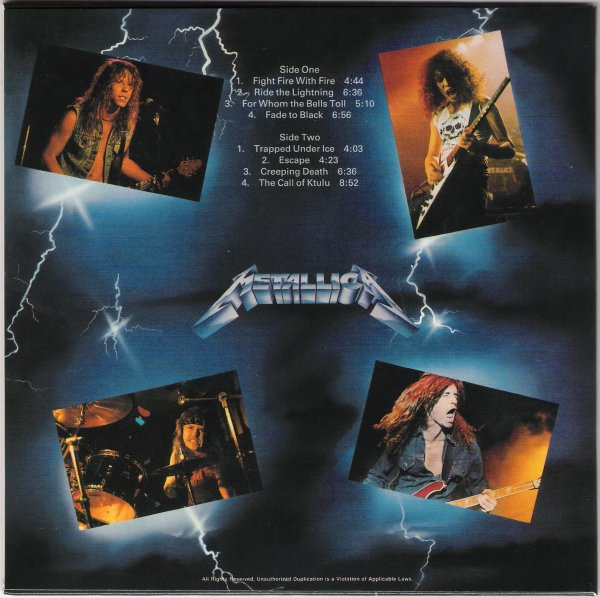Back, Metallica - Ride The Lightning 