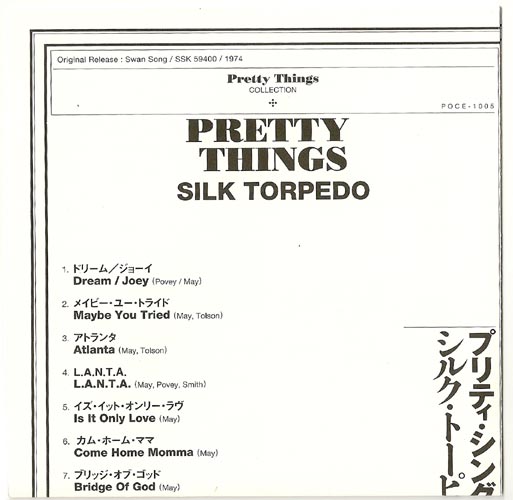 Lyrics Sheet, Pretty Things (The) - Silk Torpedo (+1)
