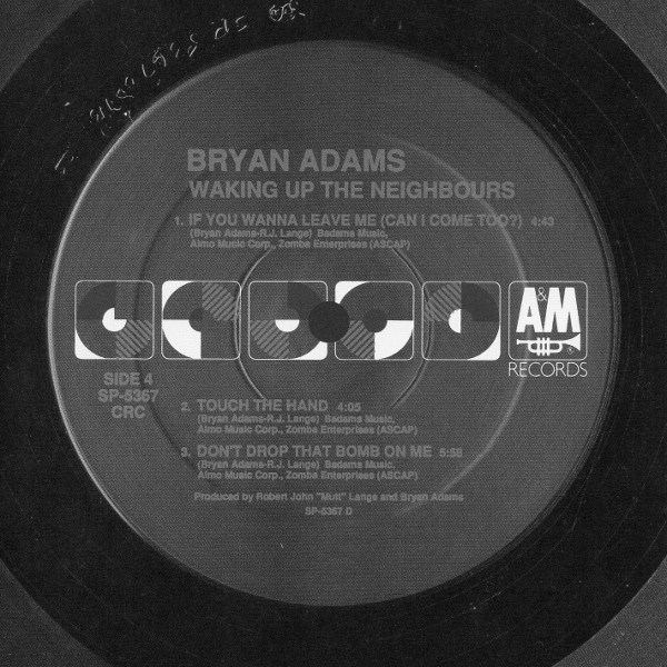 Serial card side 4, Adams, Bryan - Waking Up The Neighbours (+1)