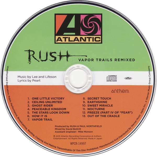 CD, Rush - Vapor Trails
