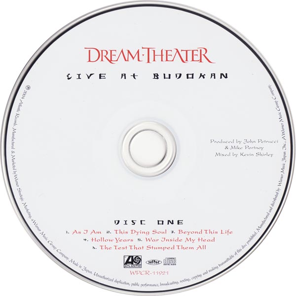 Japanese CD1, Dream Theater - Live At Budokan