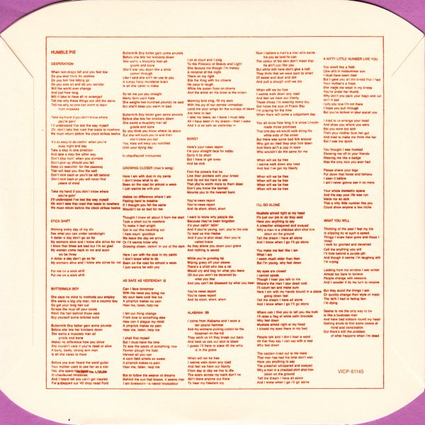 CD sleeve back (note that purple is the background color in this scan), Humble Pie - As Safe As Yesterday Is)(+2
