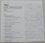 10cc - Live and Let Live, Lyric book