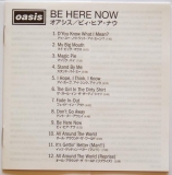 Oasis - Be Here Now, Lyrics sheet