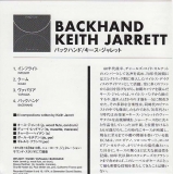 Jarrett, Keith - Backhand, Insert
