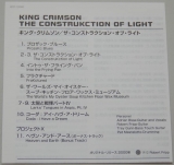 King Crimson - Construktion Of Light, Lyric book