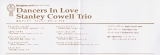 Cowell, Stanley (Trio) - Dancers In The Dark [Gold], Japan insert