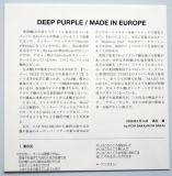 Deep Purple - Made In Europe, Lyric book