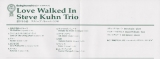 Kuhn, Steve Trio - Love Walked In, Japan insert outside