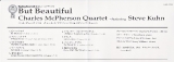 McPherson, Charles (Quartet) - But Beautiful, Japan insert