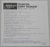 Numan, Gary - Telekon +6, Lyric book